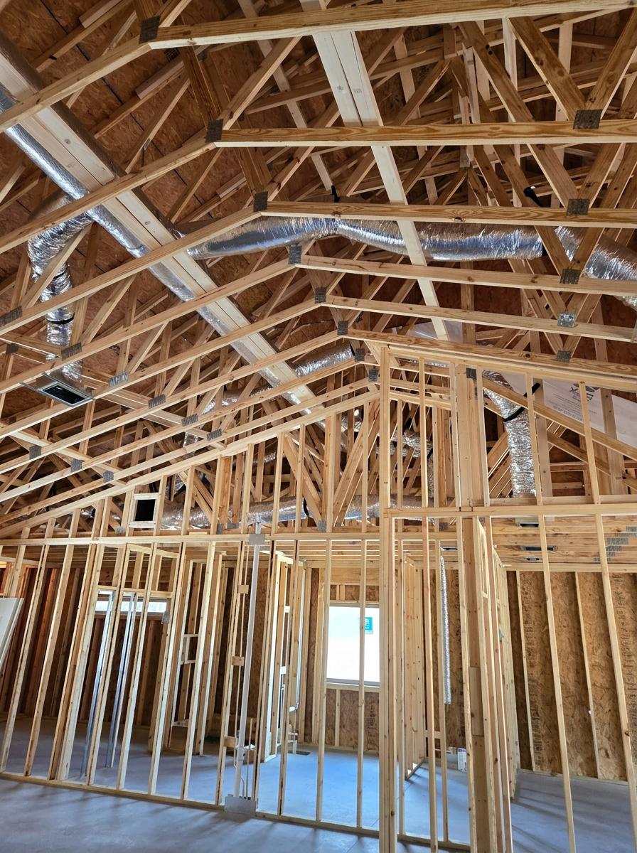 New construction ductwork installation in a Florida home